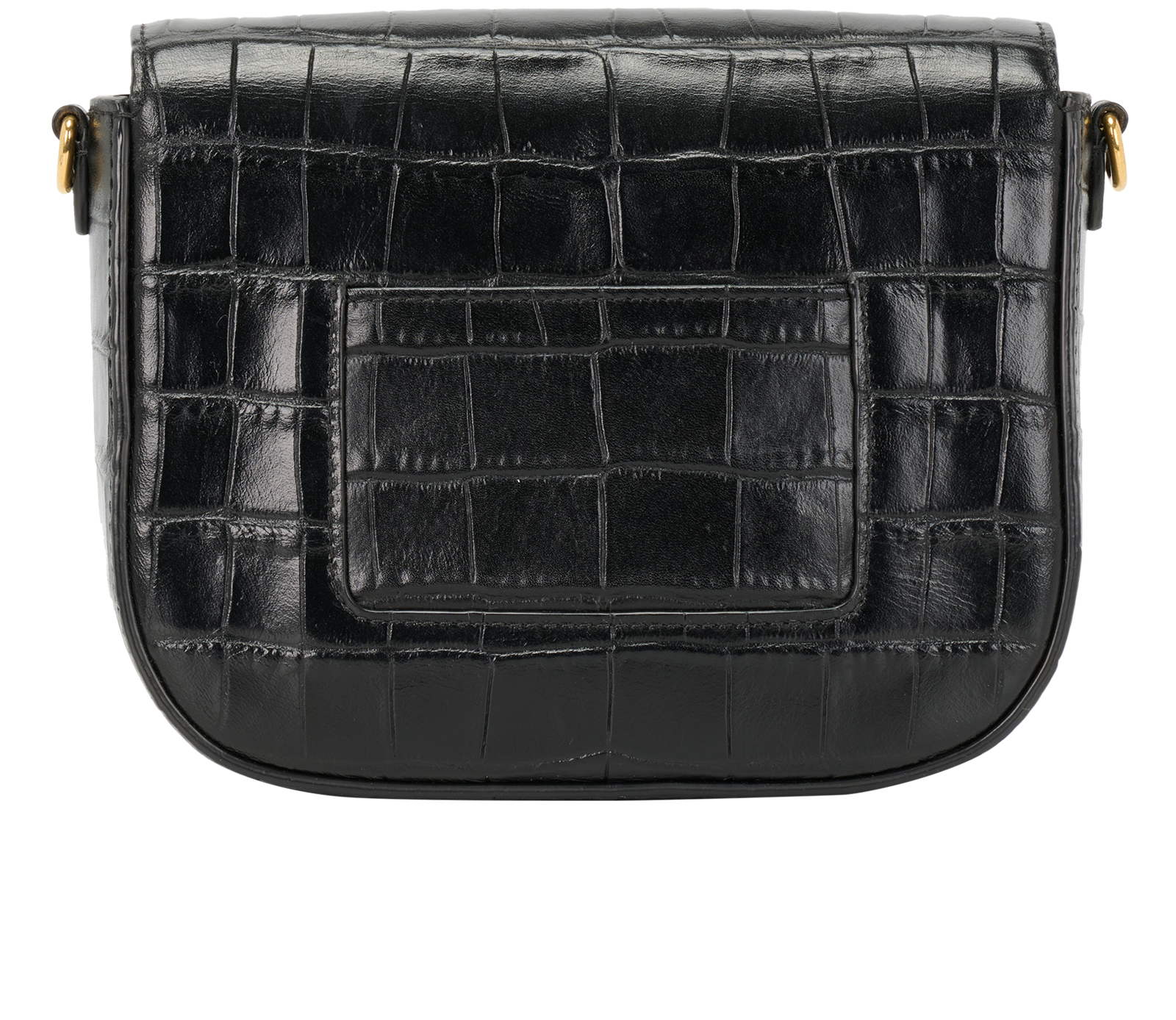 Croc-Embossed Small Darley Satchel, &pound;350, Handbags, Black, Croc Embossed/Leather, Back view